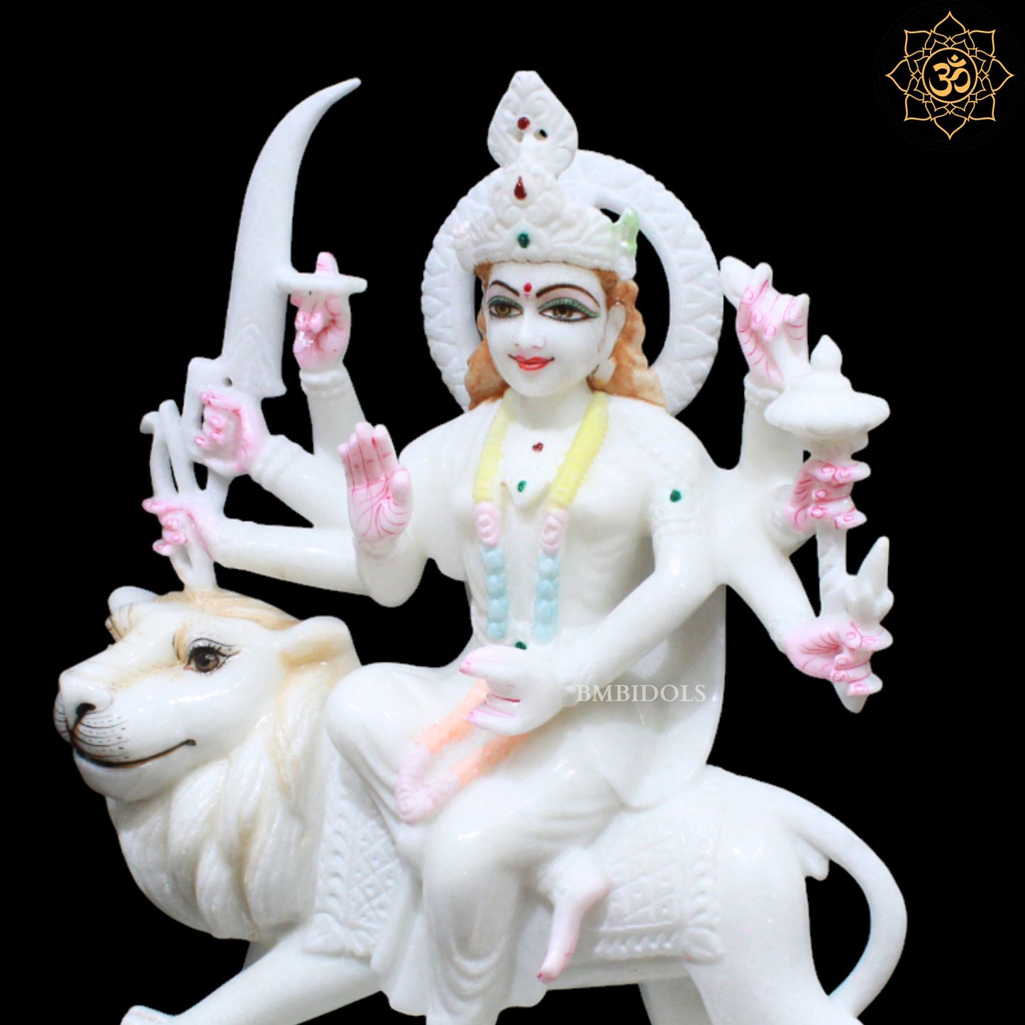 Marble Durga Mata Murti for Homes and Temples in 15inches