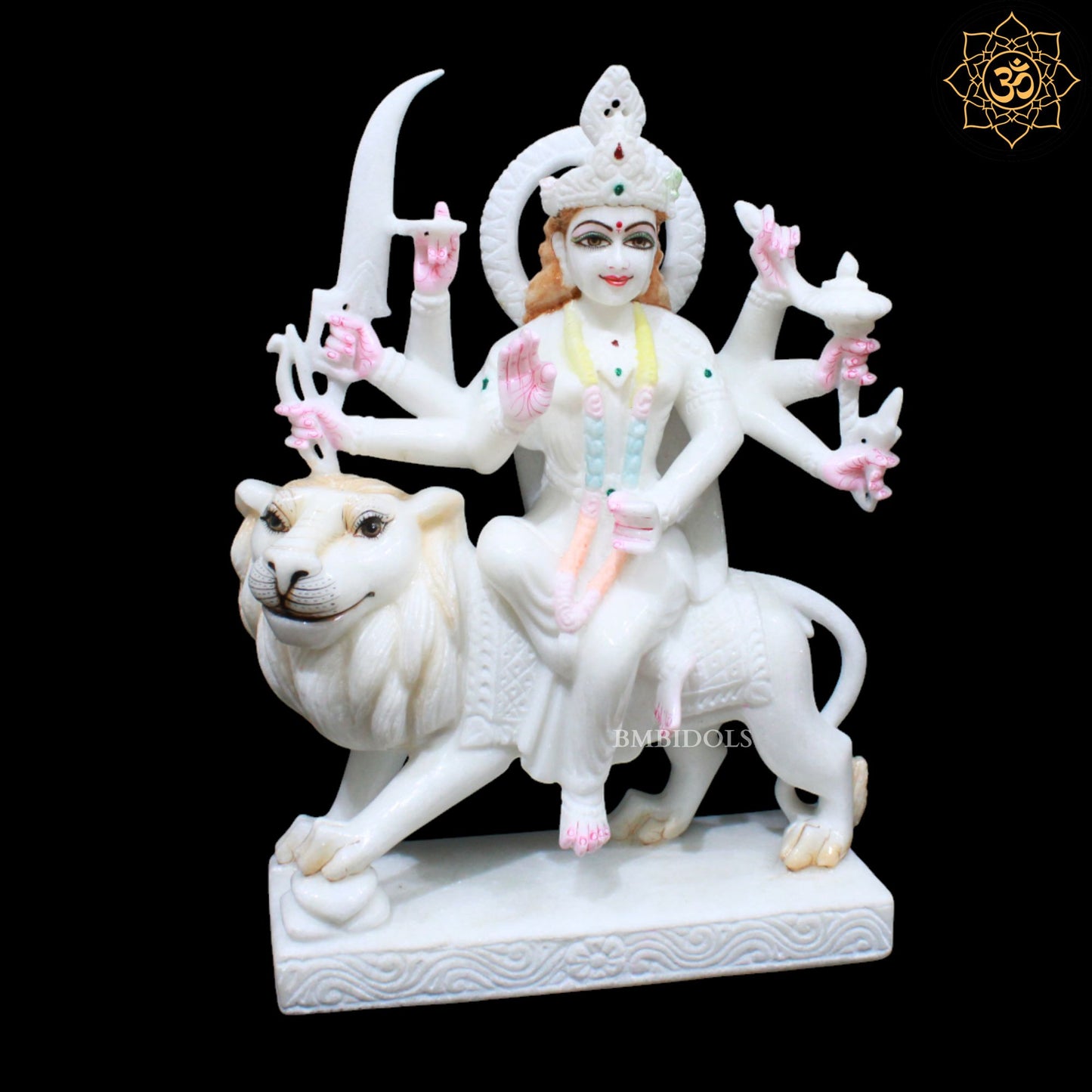 Marble Durga Mata Murti for Homes and Temples in 15inches