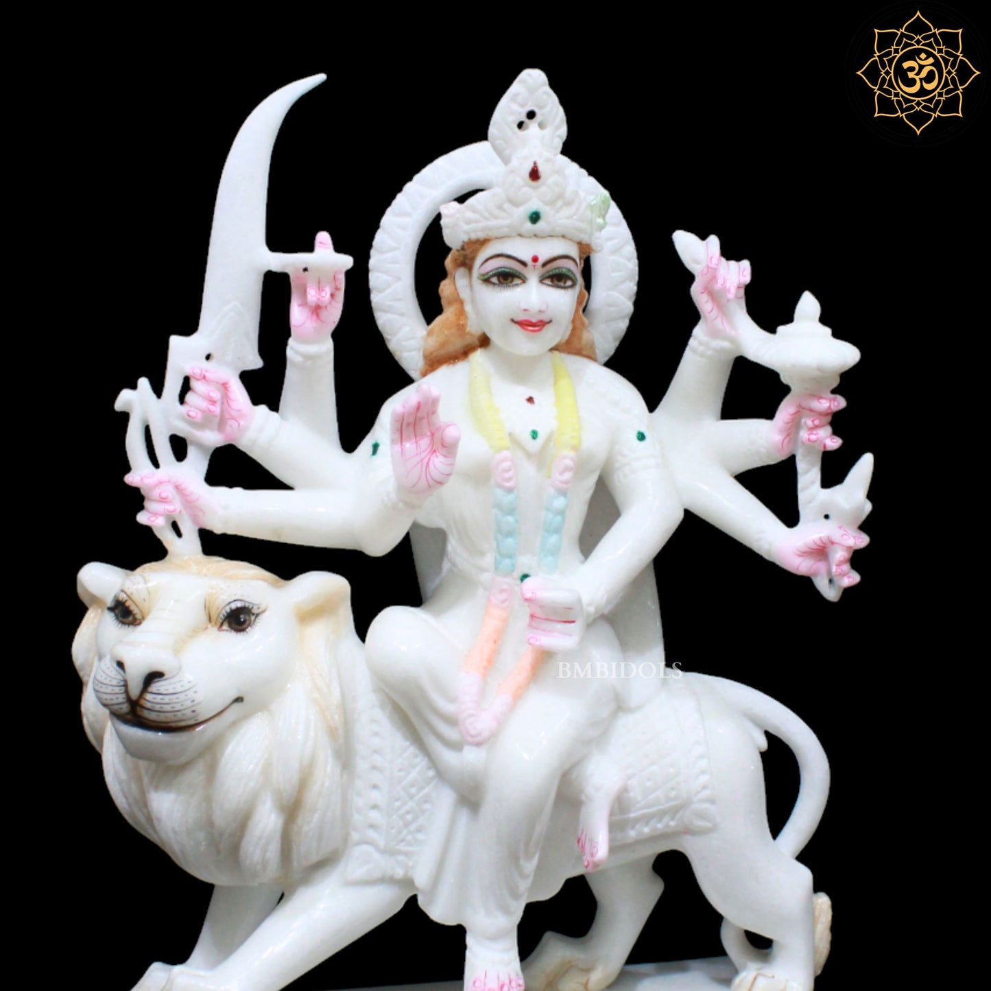 Marble Durga Mata Murti for Homes and Temples in 15inches