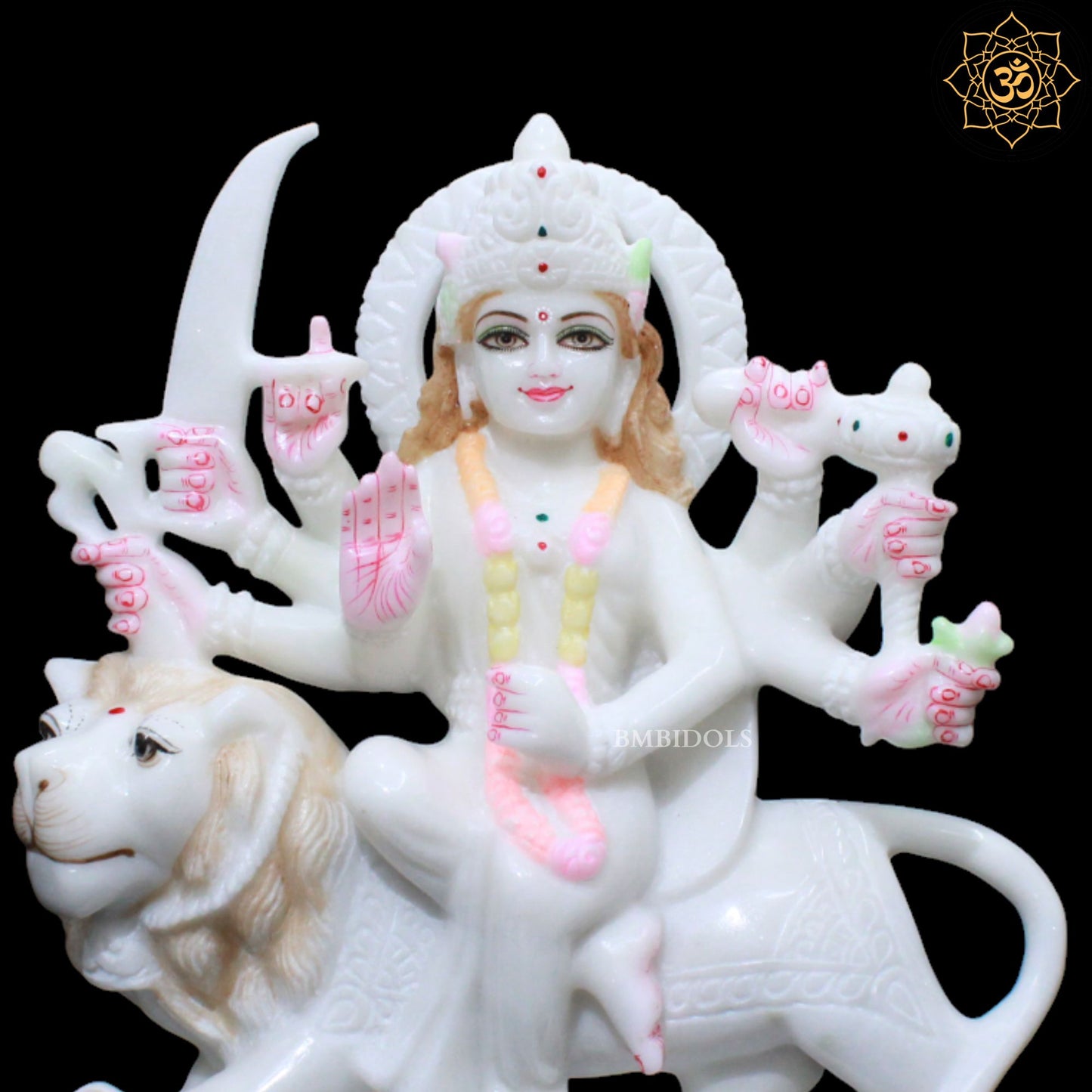 1feet Marble Durga maa Murti for Ghar Mandirs and Temples