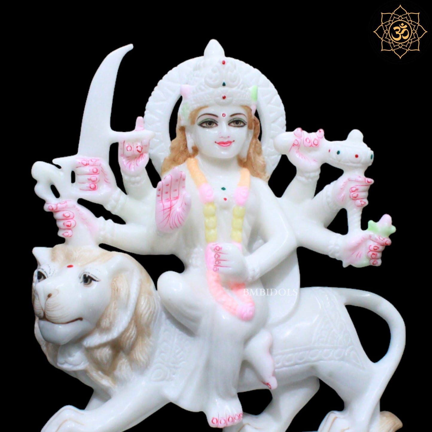 1feet Marble Durga maa Murti for Ghar Mandirs and Temples