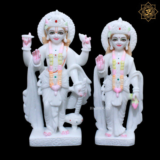 Lakshmi Narayan Marble Murti in Standing Posture in 15inch