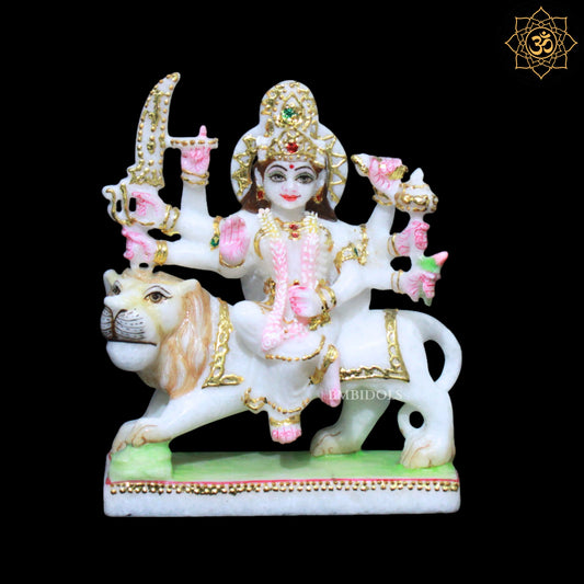 Marble Durga Murti for Ghar Mandirs in 6inches