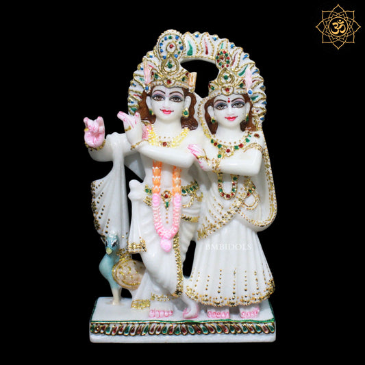 Jugal Radha Krishna Marble Murti for Ghar Mandirs in 1feet