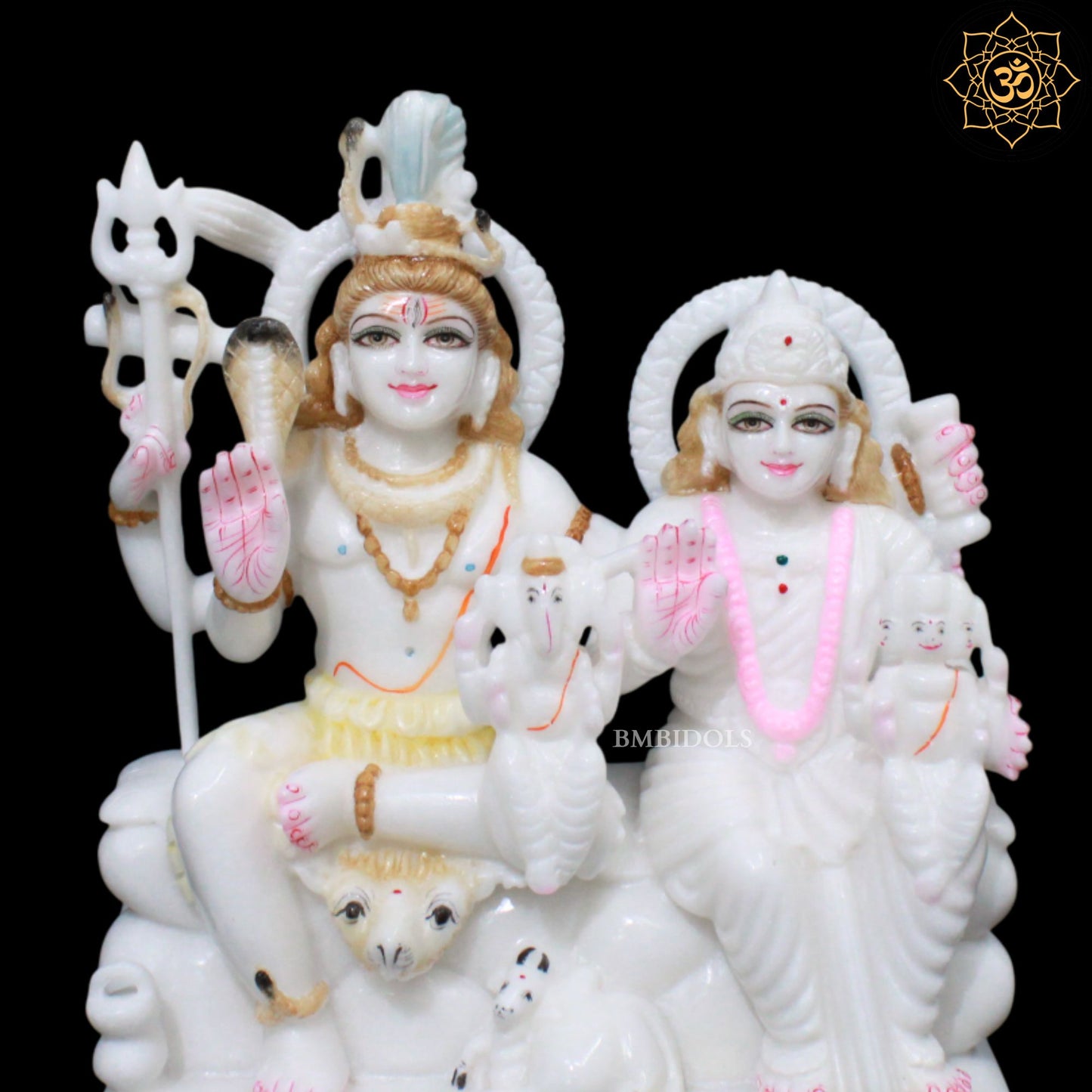 Shiv Parivar Marble Statue for Homes and Temples in 1feet