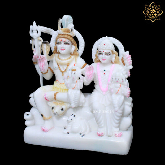 Shiv Parivar Marble Statue for Homes and Temples in 1feet