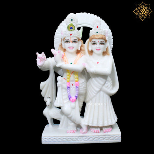 Jugal Radha Krishna Marble Murti for Homes and Temples in 12inches