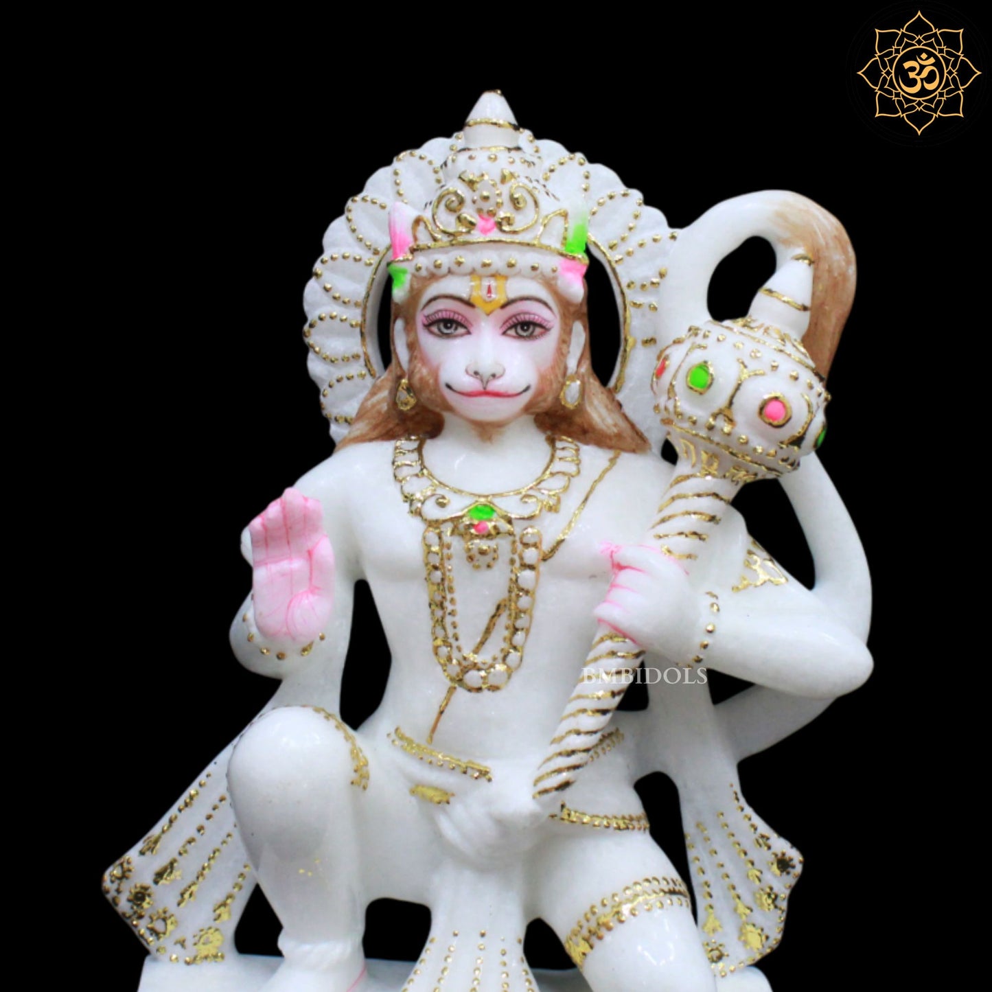 Ashirwad Hanuman Marble Statue in 9inches in Makrana Marble