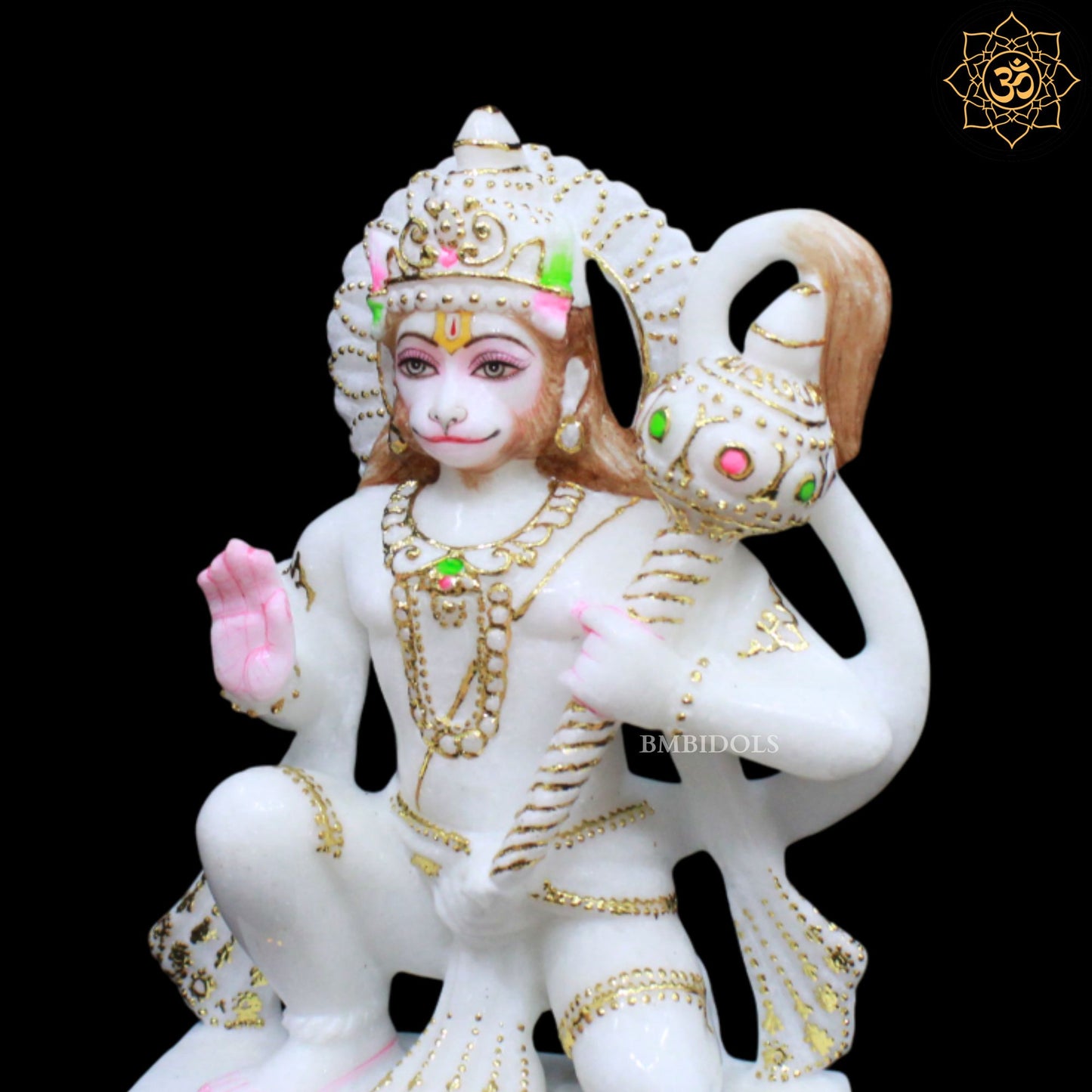 Ashirwad Hanuman Marble Statue in 9inches in Makrana Marble