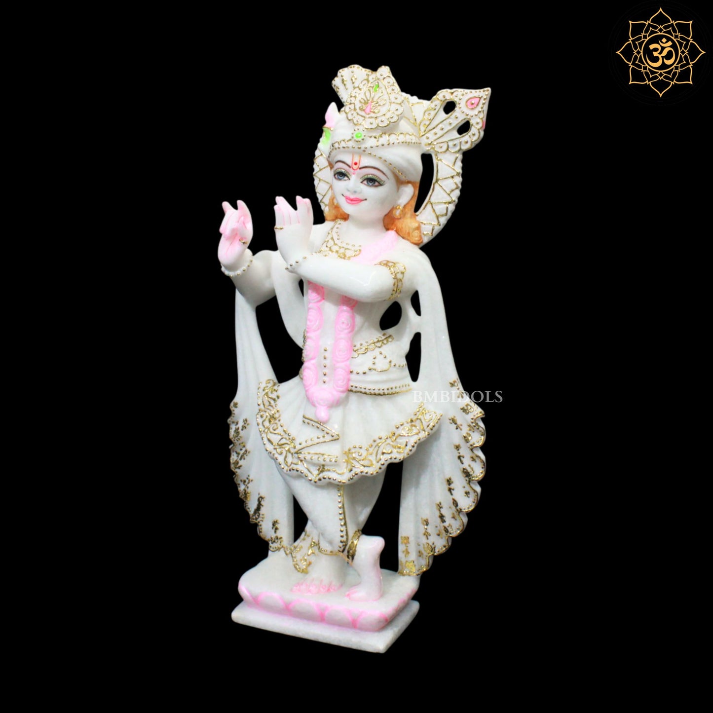 15inch Radha Krishna Marble Idol for Ghar Mandirs in Makrana Marble