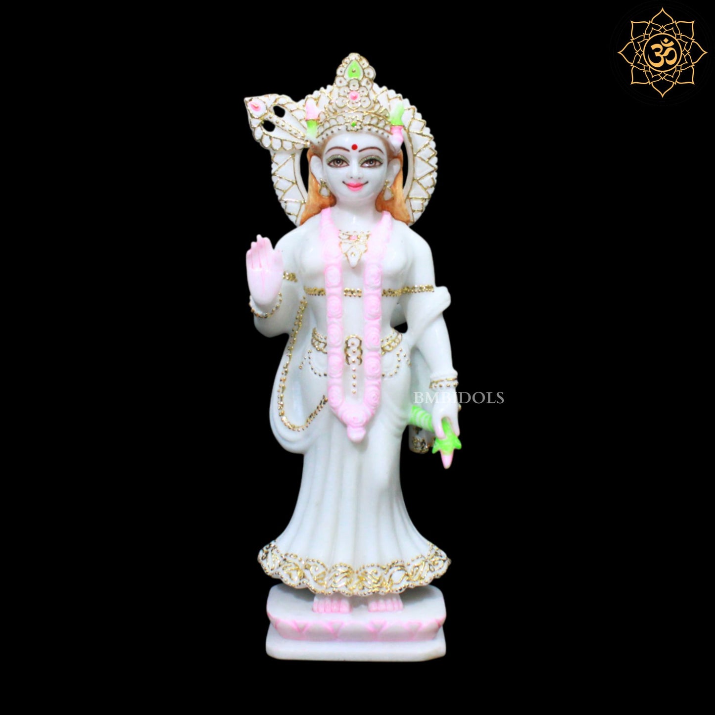 15inch Radha Krishna Marble Idol for Ghar Mandirs in Makrana Marble
