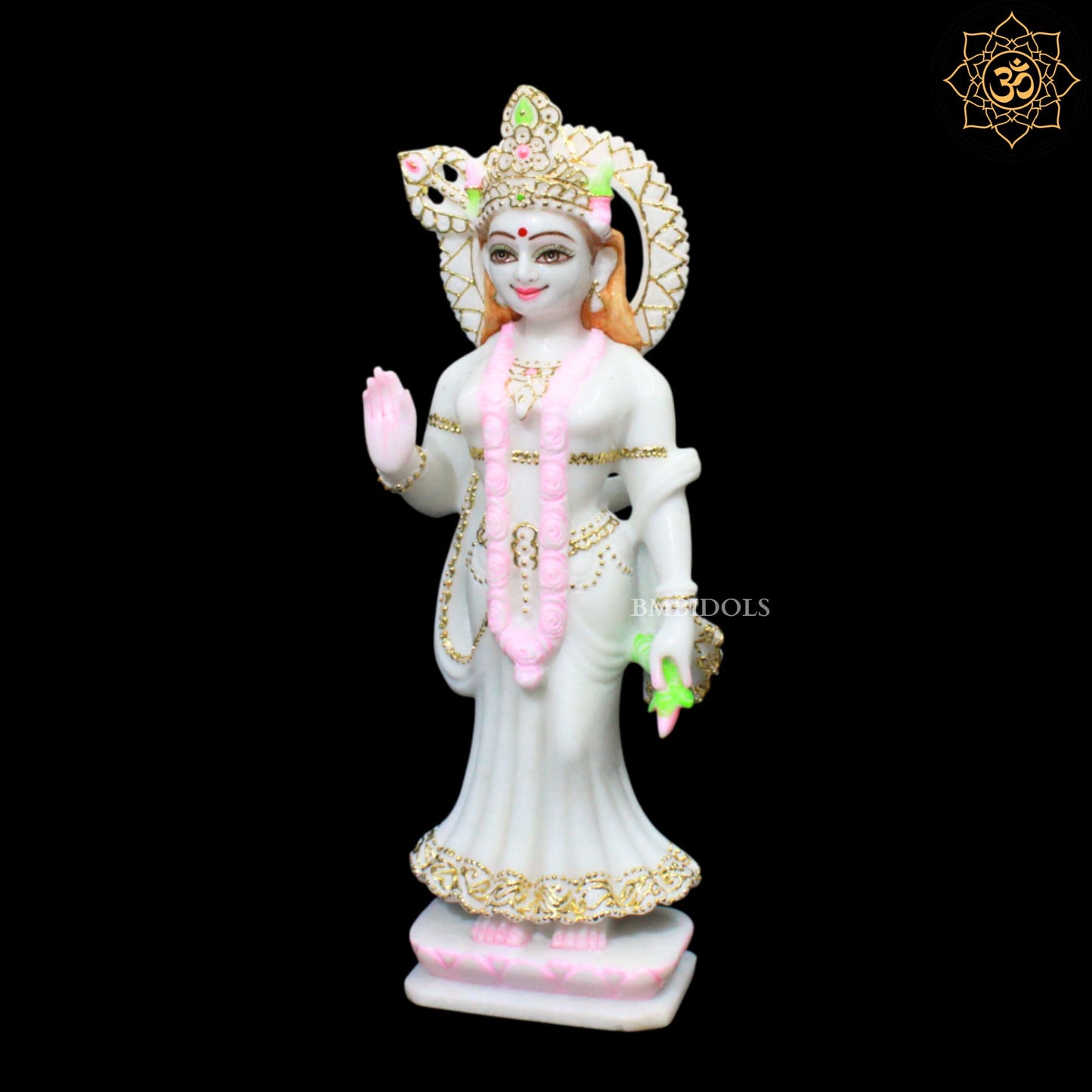 15inch Radha Krishna Marble Idol for Ghar Mandirs in Makrana Marble