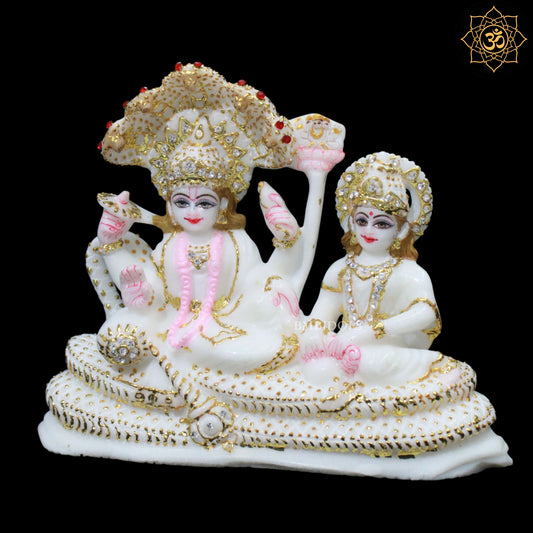 Lakshmi Narayan Marble Statue for Ghar mandirs in 7inch