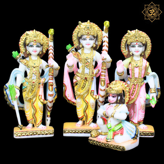 Ram Darbar Marble Statue for Homes and Temples in 1feet