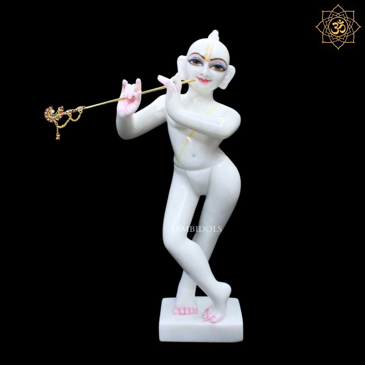 Marble Iskcon Radha Krishna Marble Idol in White Makrana Marble