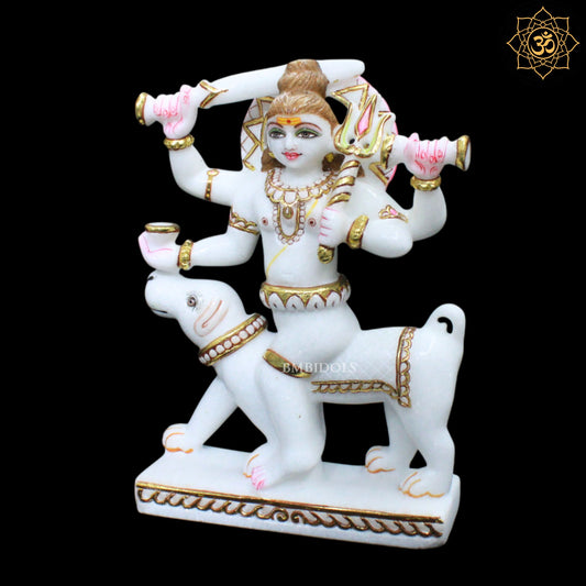 Kal Bhairav Baba Marble Statue for Homes and Temples in 1feet