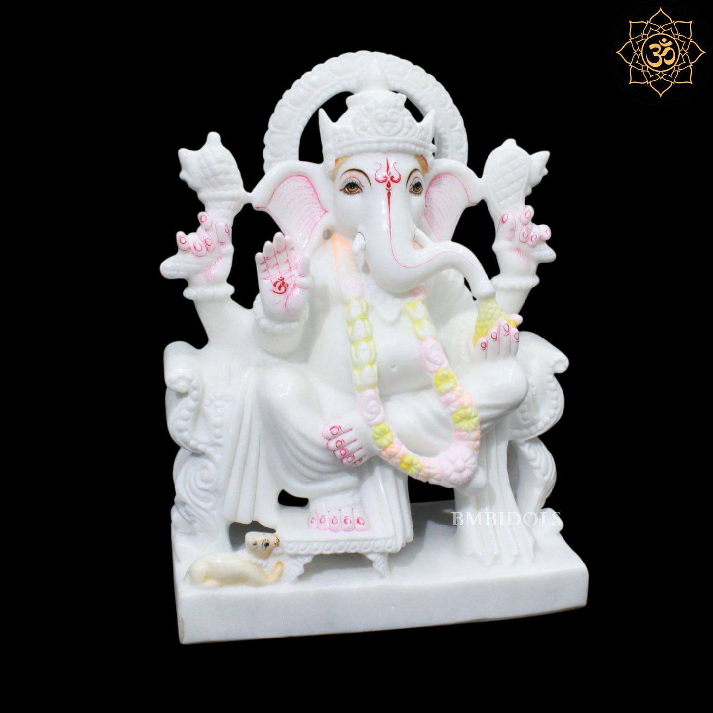 15inch Marble Ganesh Murti for Homes and Temples in Makrana Marble