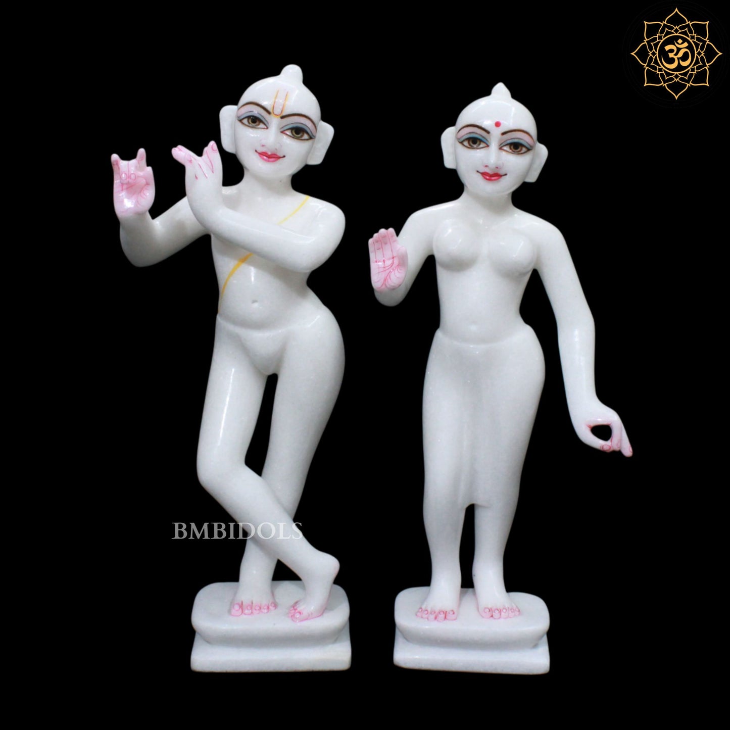 15inch Iskcon Radha Krishna Marble Murti in Makrana Marble