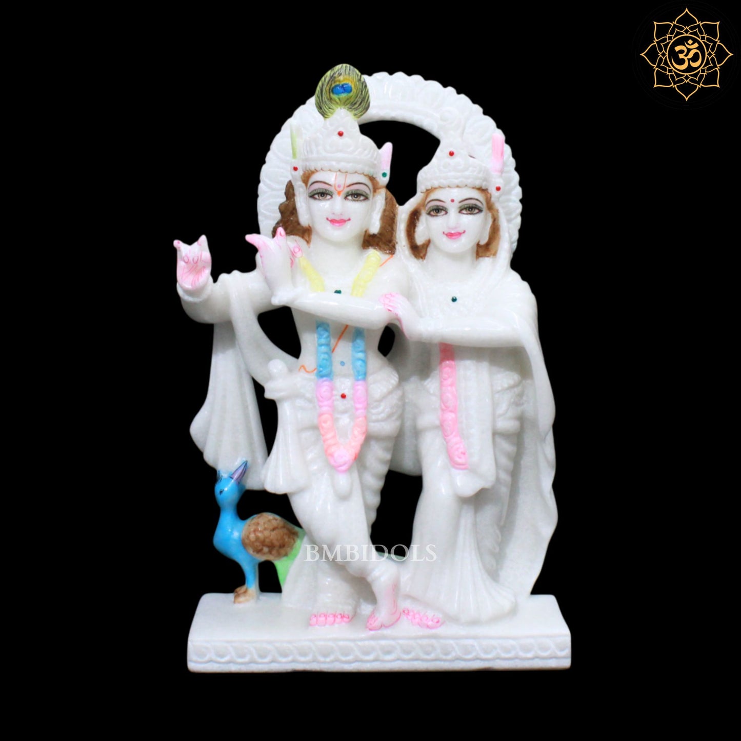 Jugal Radha Krishna Marble Statue for Ghar Mandirs in 1feet