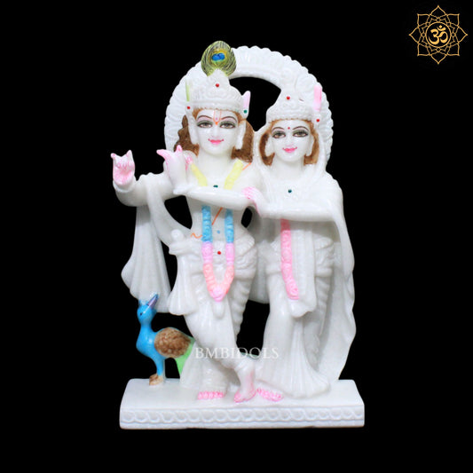 Jugal Radha Krishna Marble Statue for Ghar Mandirs in 1feet