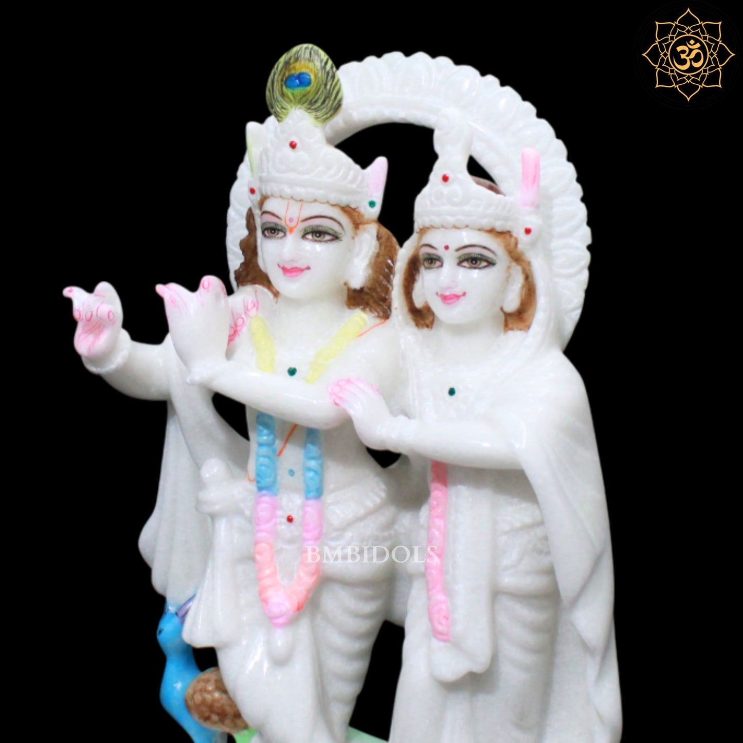 Jugal Radha Krishna Marble Statue for Ghar Mandirs in 1feet