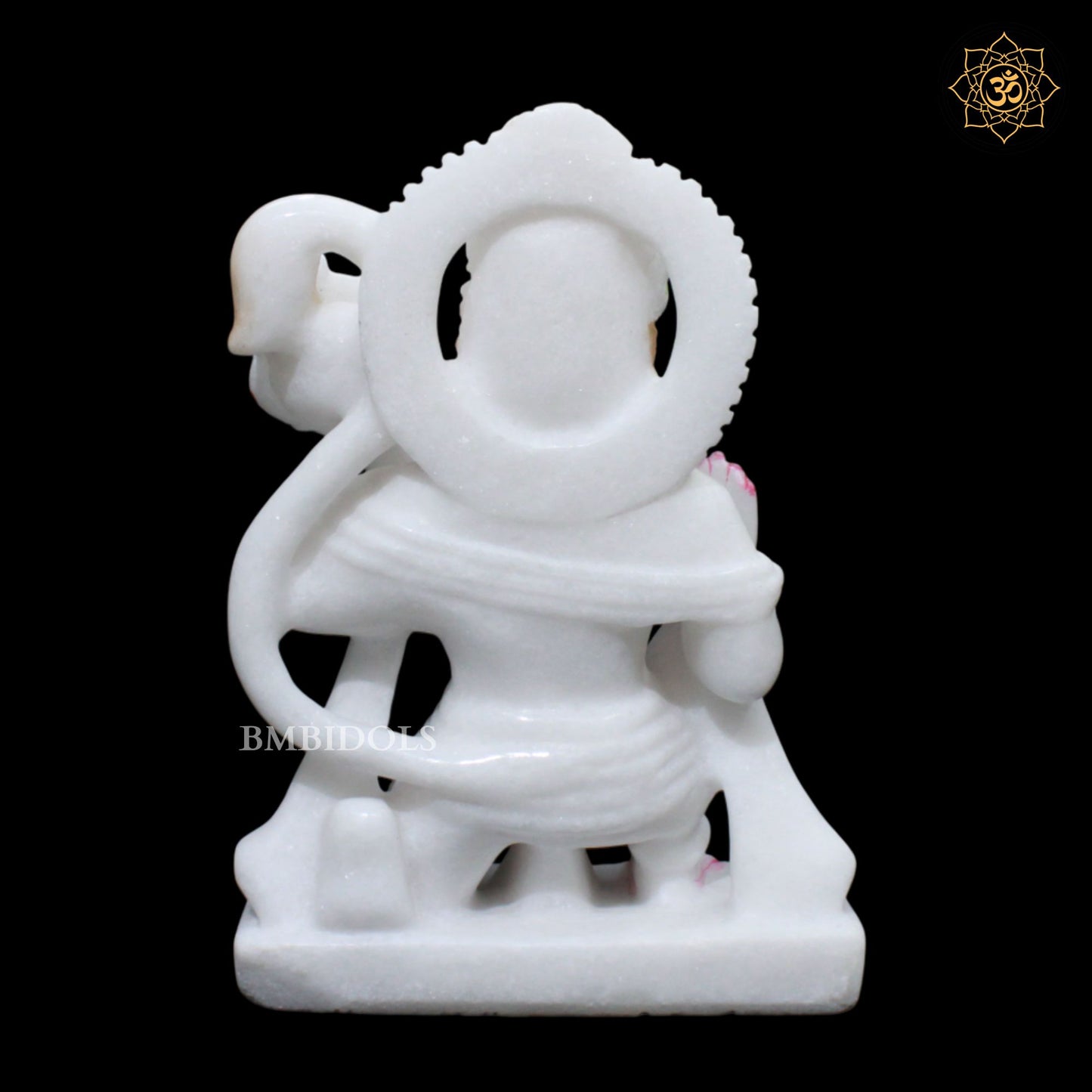 White Marble Hanuman Statue in Makrana Marble in 9inch