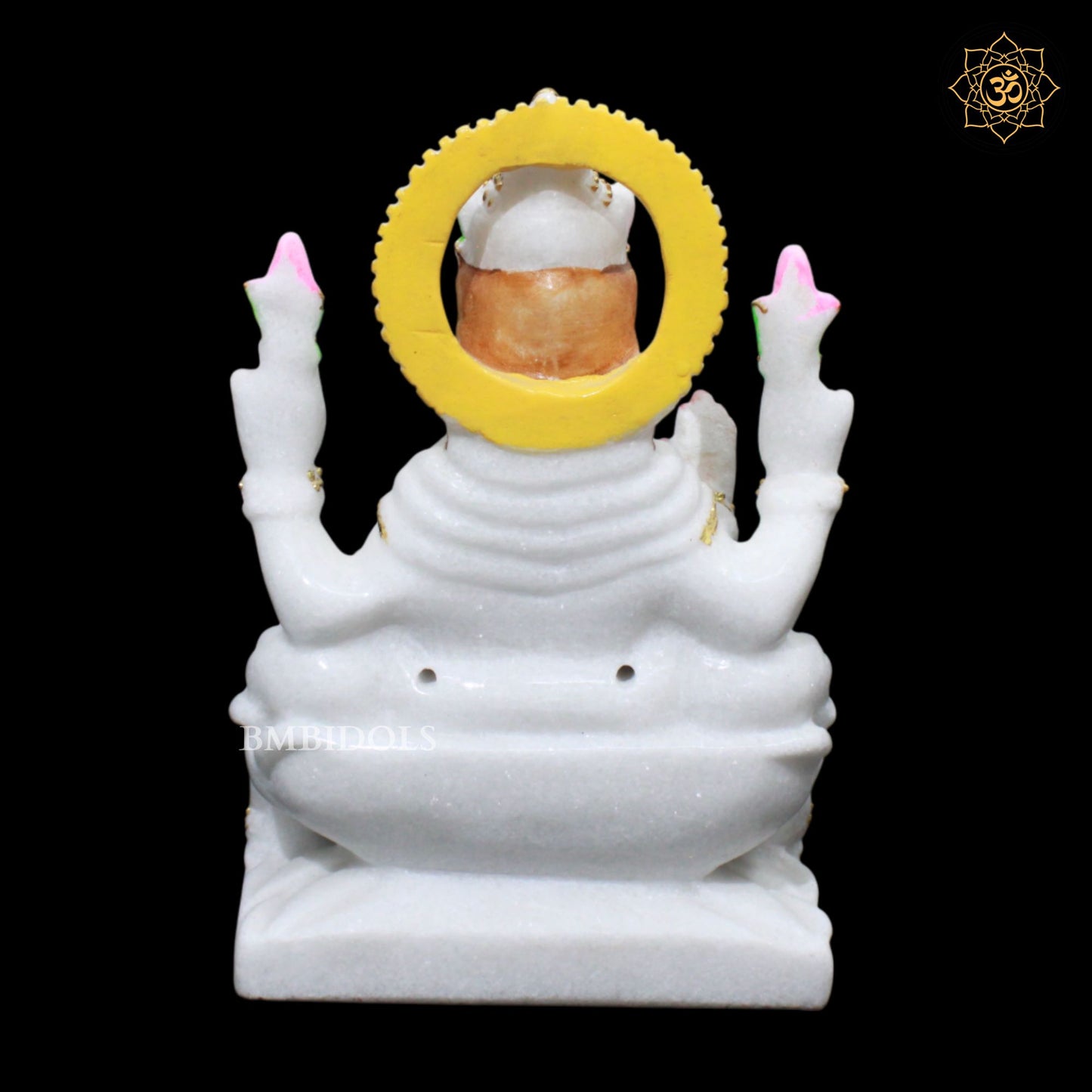 Ganesh Lakshmi Marble Murti in pure White Makrana Marble