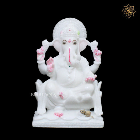 Ganesh Laxmi Marble Murti for Ghar Mandirs in 9inches