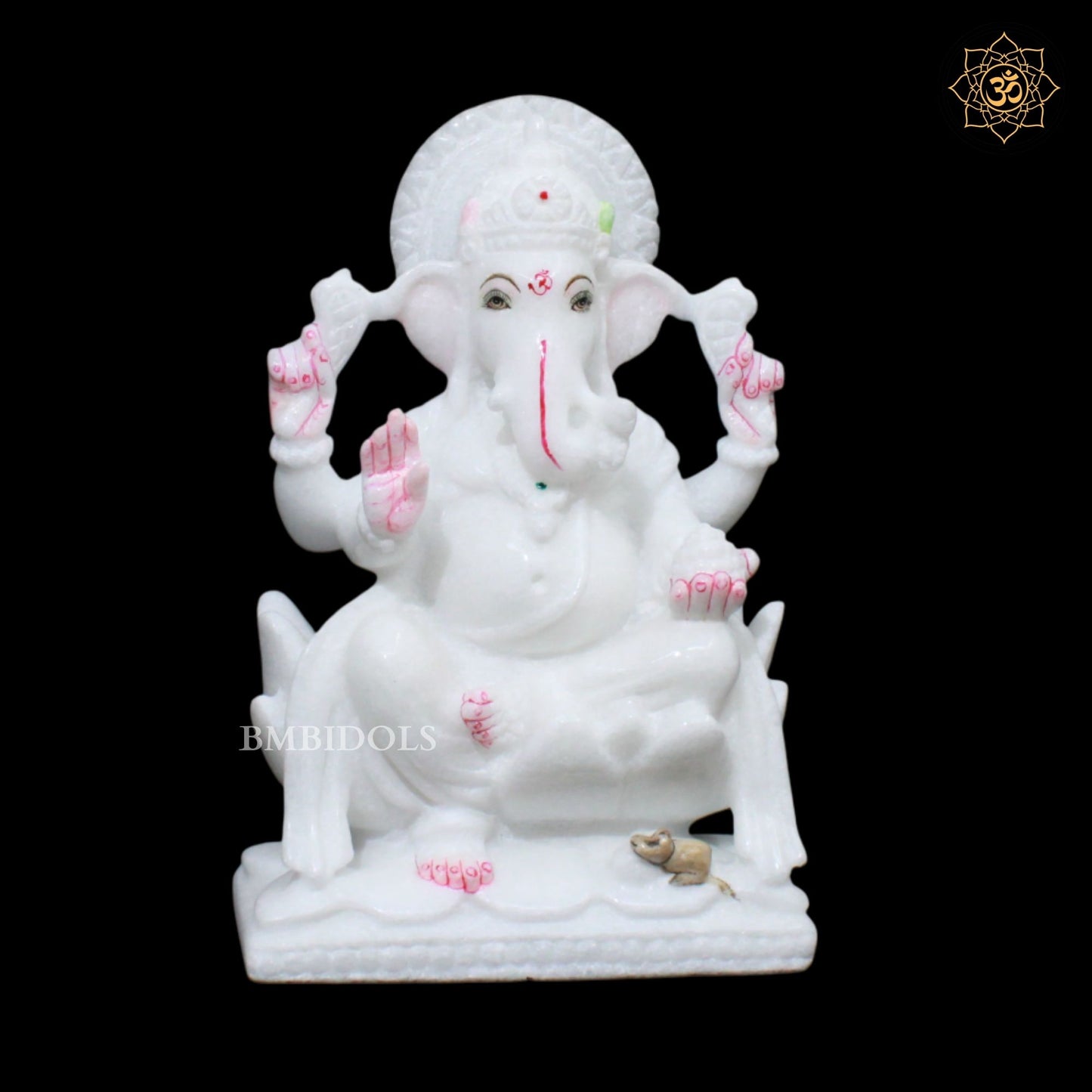Ganesh Laxmi Marble Murti for Ghar Mandirs in 9inches