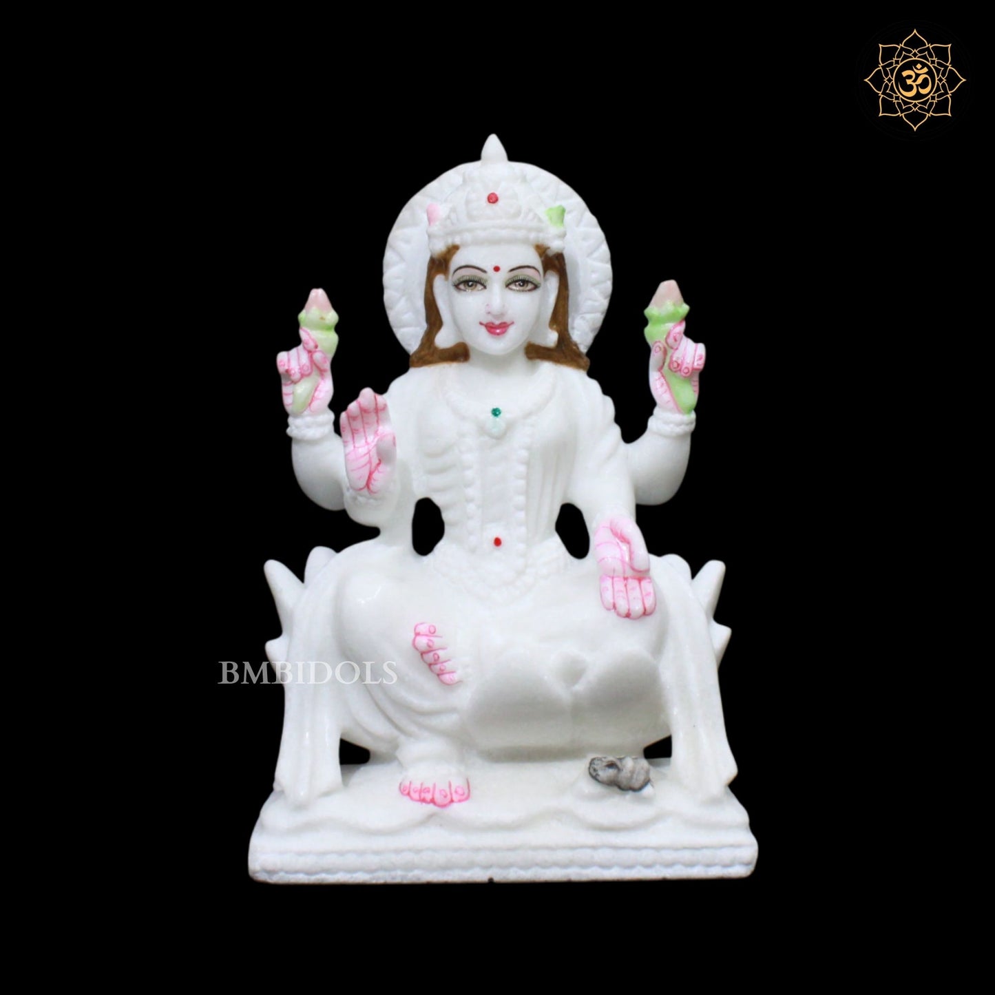 Ganesh Laxmi Marble Murti for Ghar Mandirs in 9inches