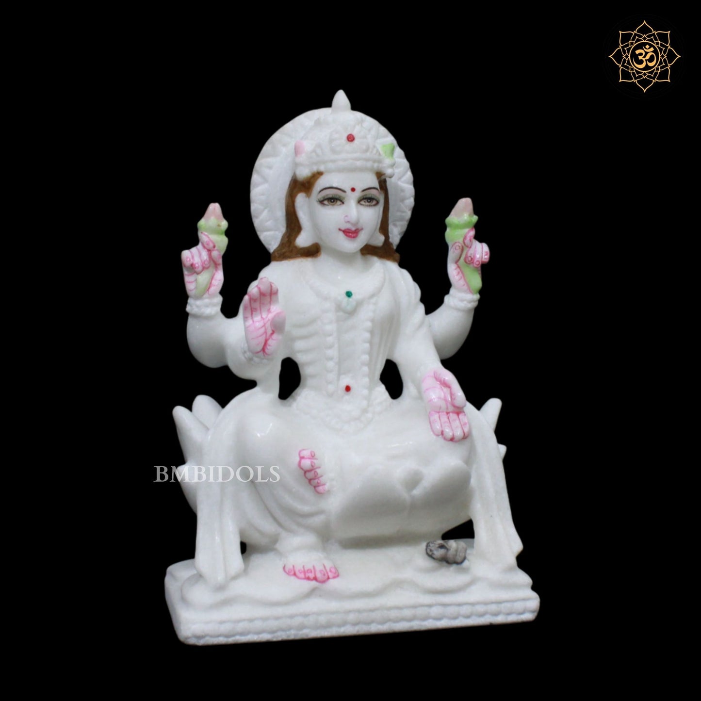 Ganesh Laxmi Marble Murti for Ghar Mandirs in 9inches