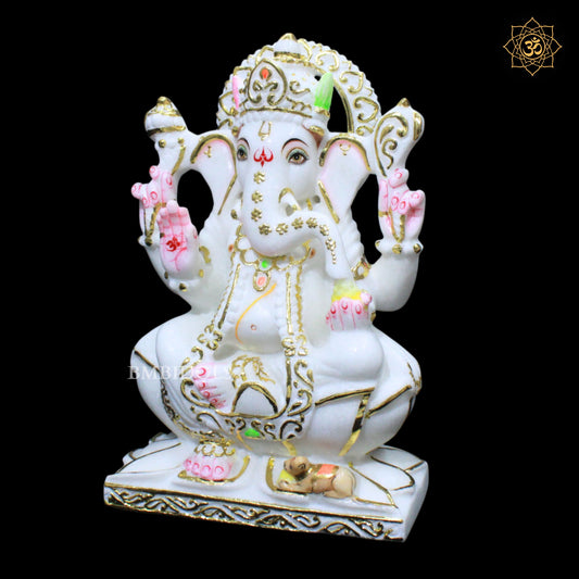 Ganesh Bhagwan Marble Murti for Homes and Temples in 1feet