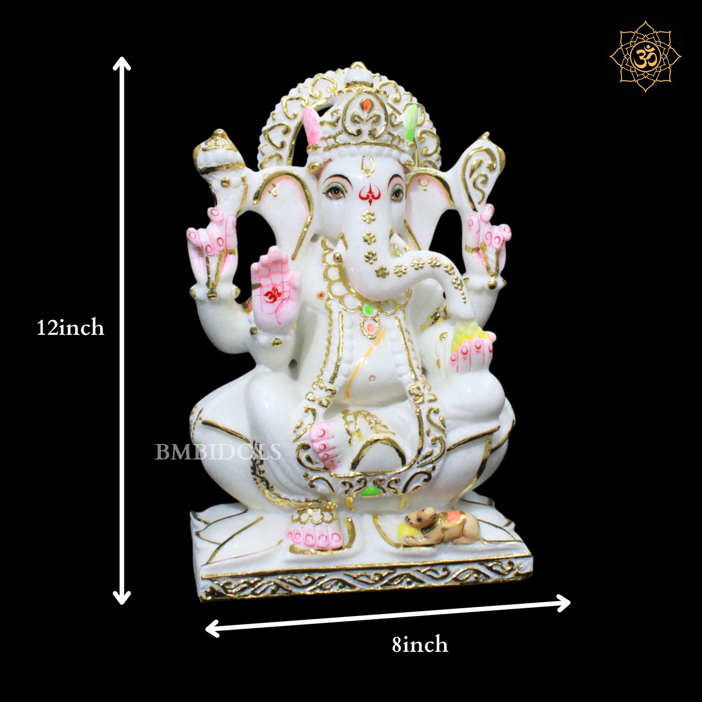 Ganesh Bhagwan Marble Murti for Homes and Temples in 1feet