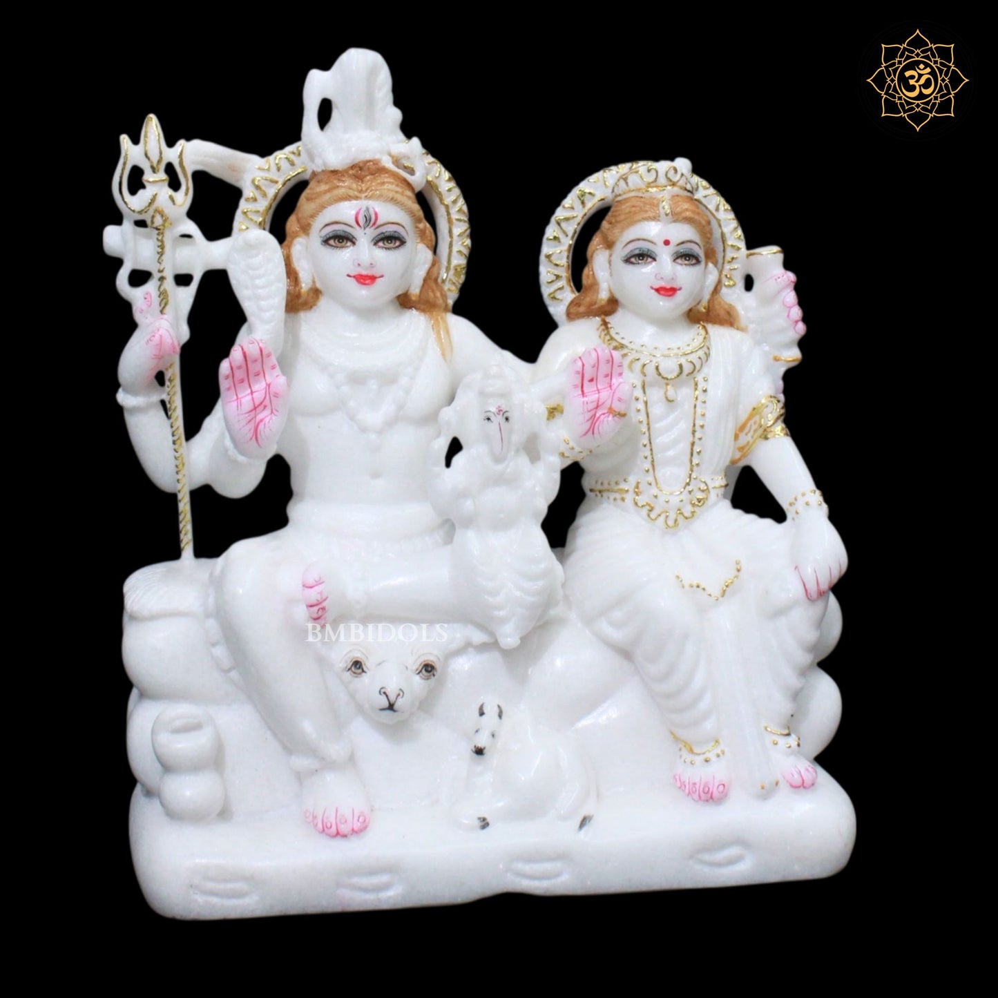 Marble Shiv Parivar Murti in 10inches for Ghar Mandirs