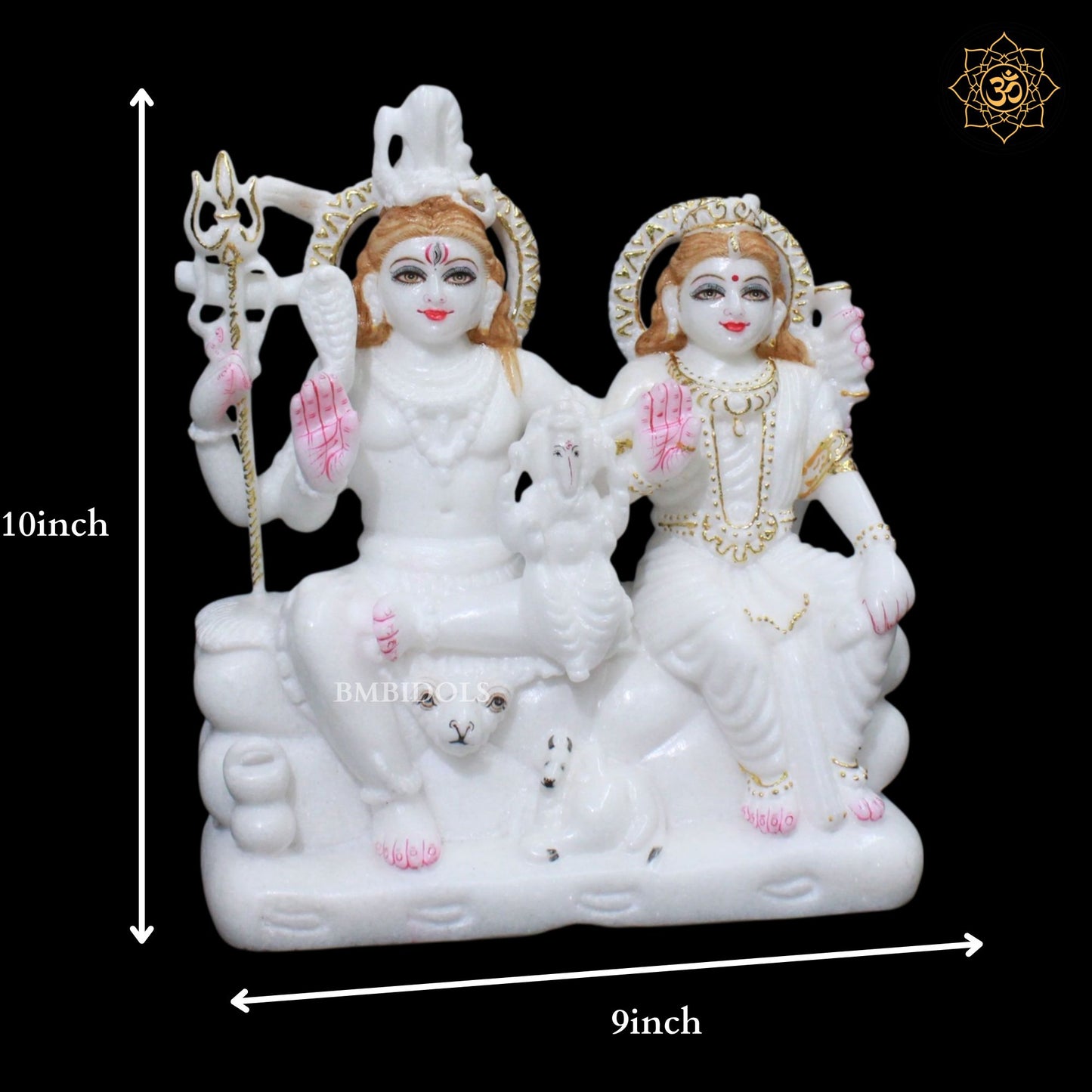 Marble Shiv Parivar Murti in 10inches for Ghar Mandirs