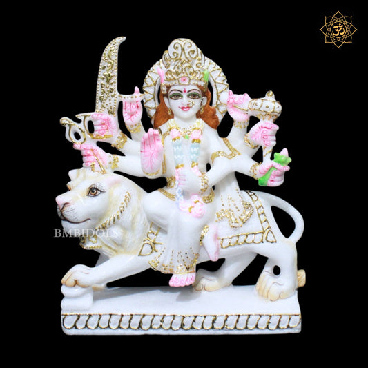 Marble Durga Murti for Homes and Temples in 1feet