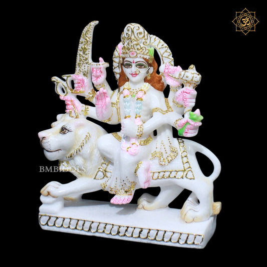 Marble Durga Murti for Homes and Temples in 1feet