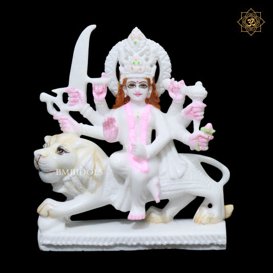 Durga Marble Statue in Makrana Marble in 1feet