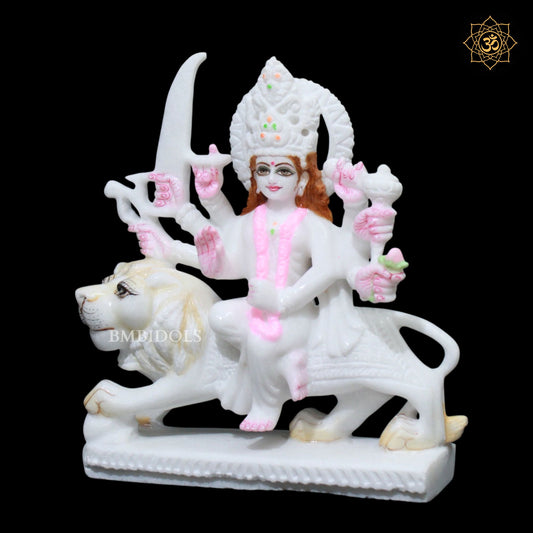 Durga Marble Statue in Makrana Marble in 1feet