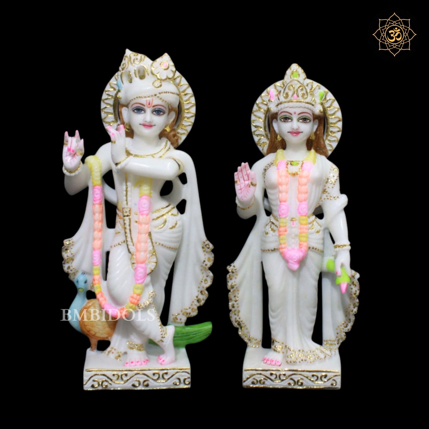 Radha Krishna Marble Murti in 1feet for Ghar Mandirs