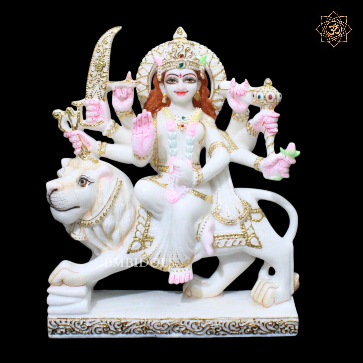 Durga Marble Idol for Homes and Temples in 15inch Makrana Marble