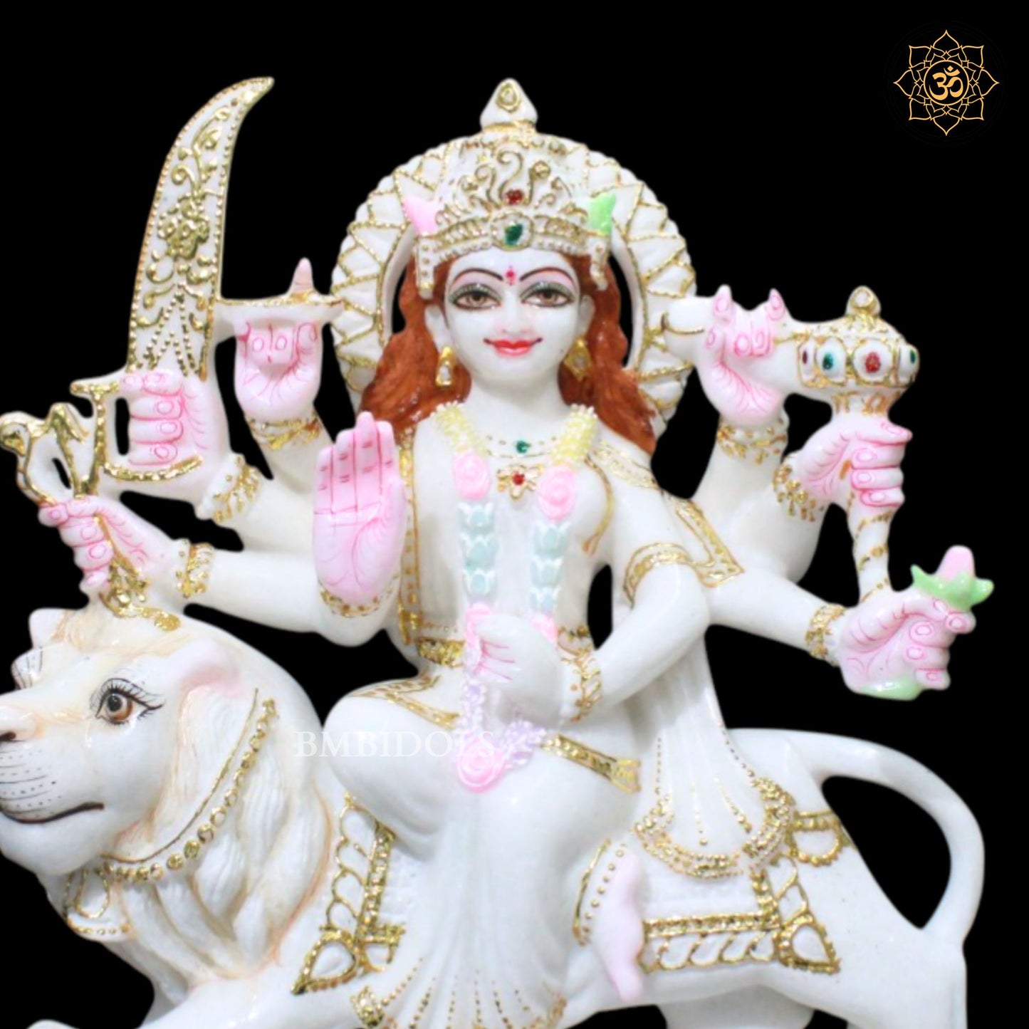 Durga Marble Idol for Homes and Temples in 15inch Makrana Marble