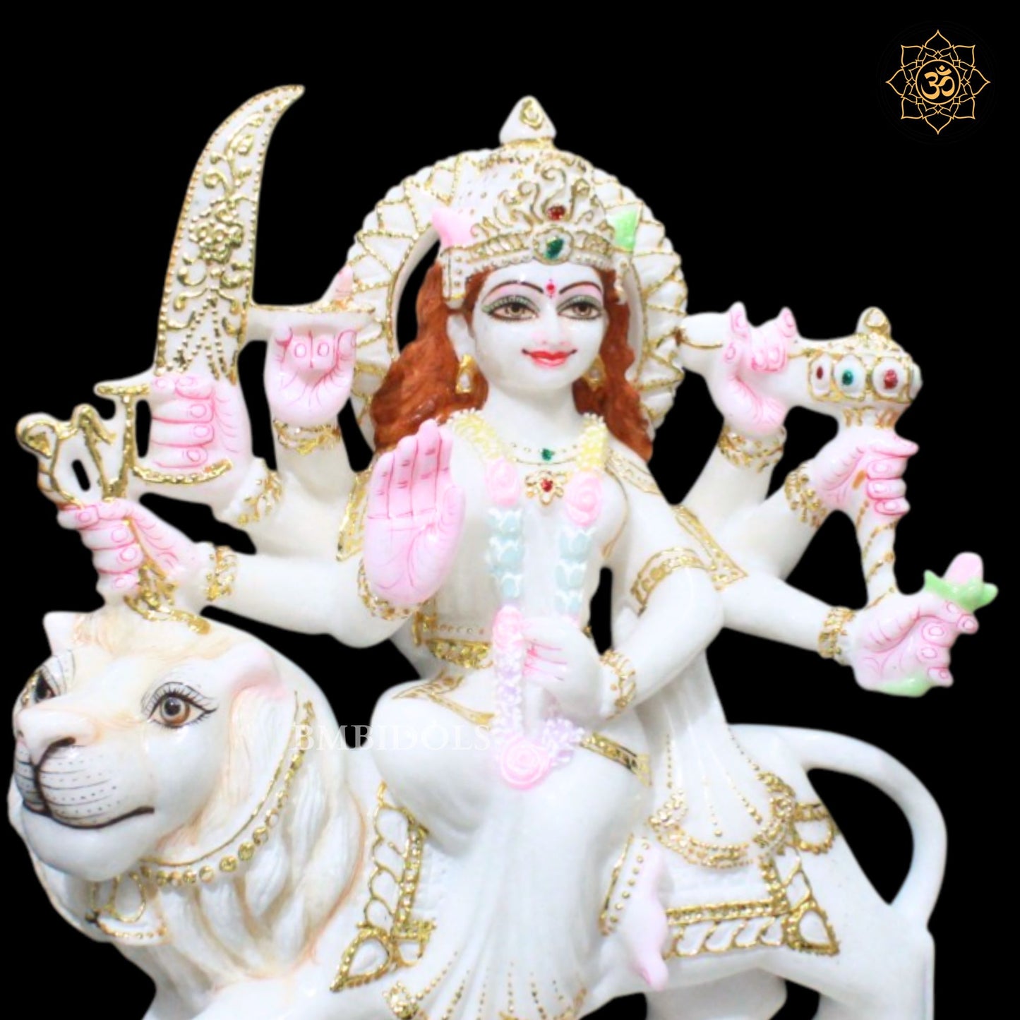 Durga Marble Idol for Homes and Temples in 15inch Makrana Marble