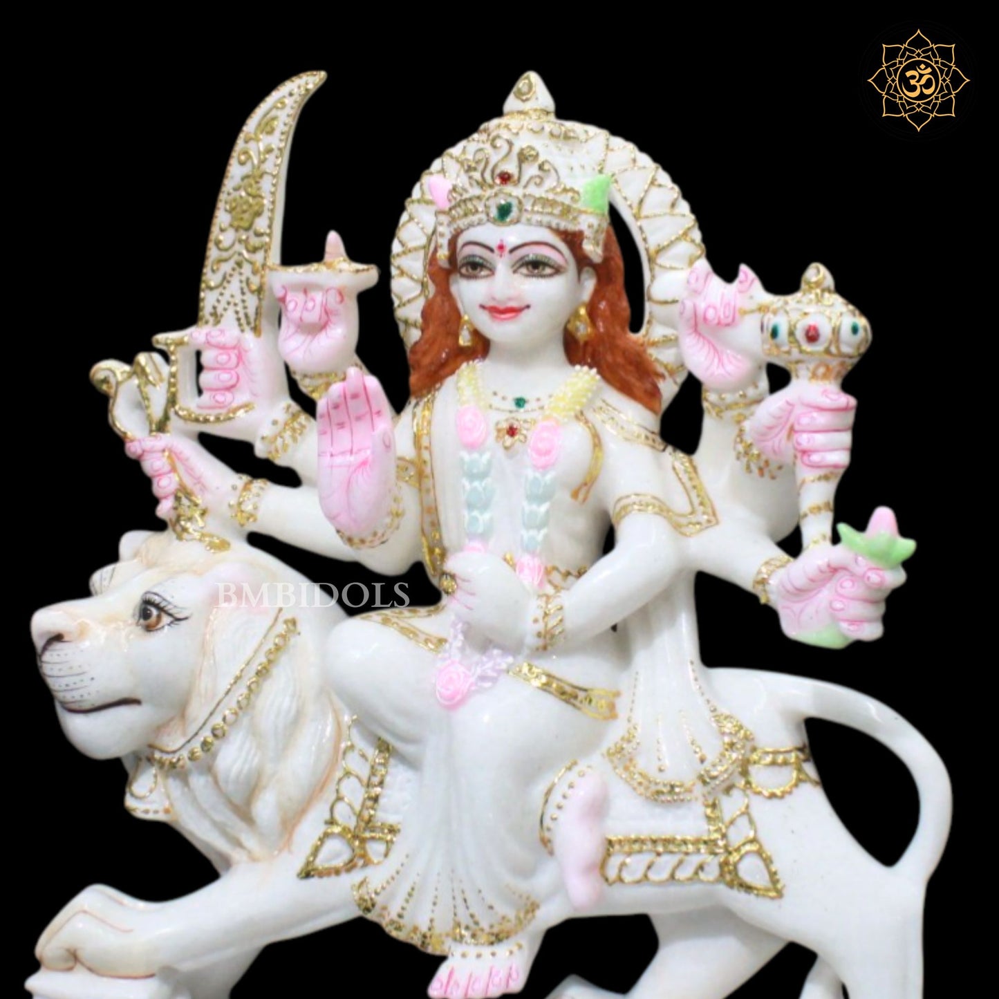 Durga Marble Idol for Homes and Temples in 15inch Makrana Marble