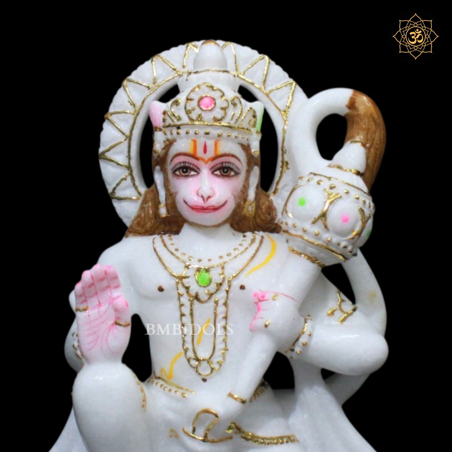 9inch Marble Hanuman Murti for Ghar mandirs