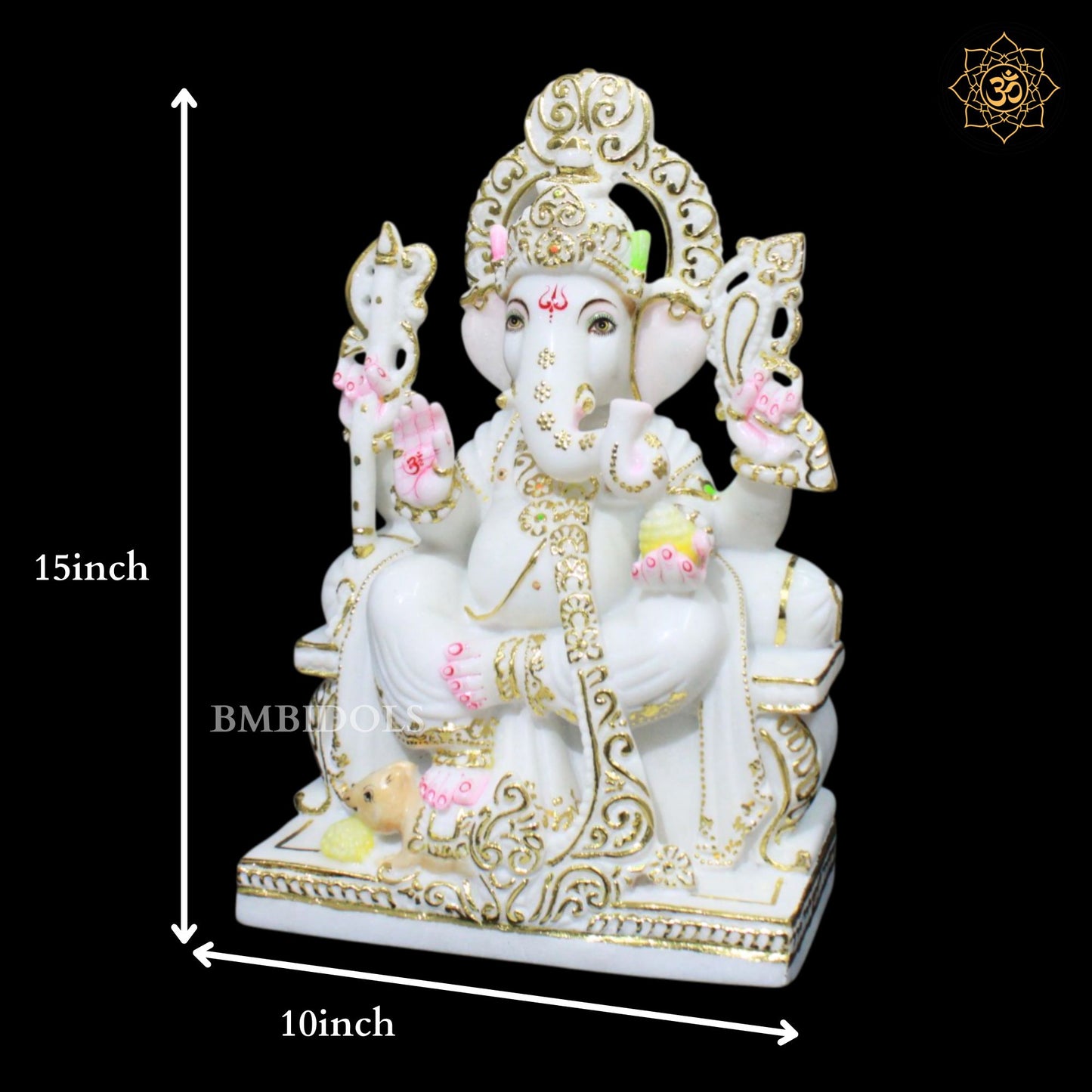 Special Marble Ganpati Murti for Ghar Mandirs in 15inches