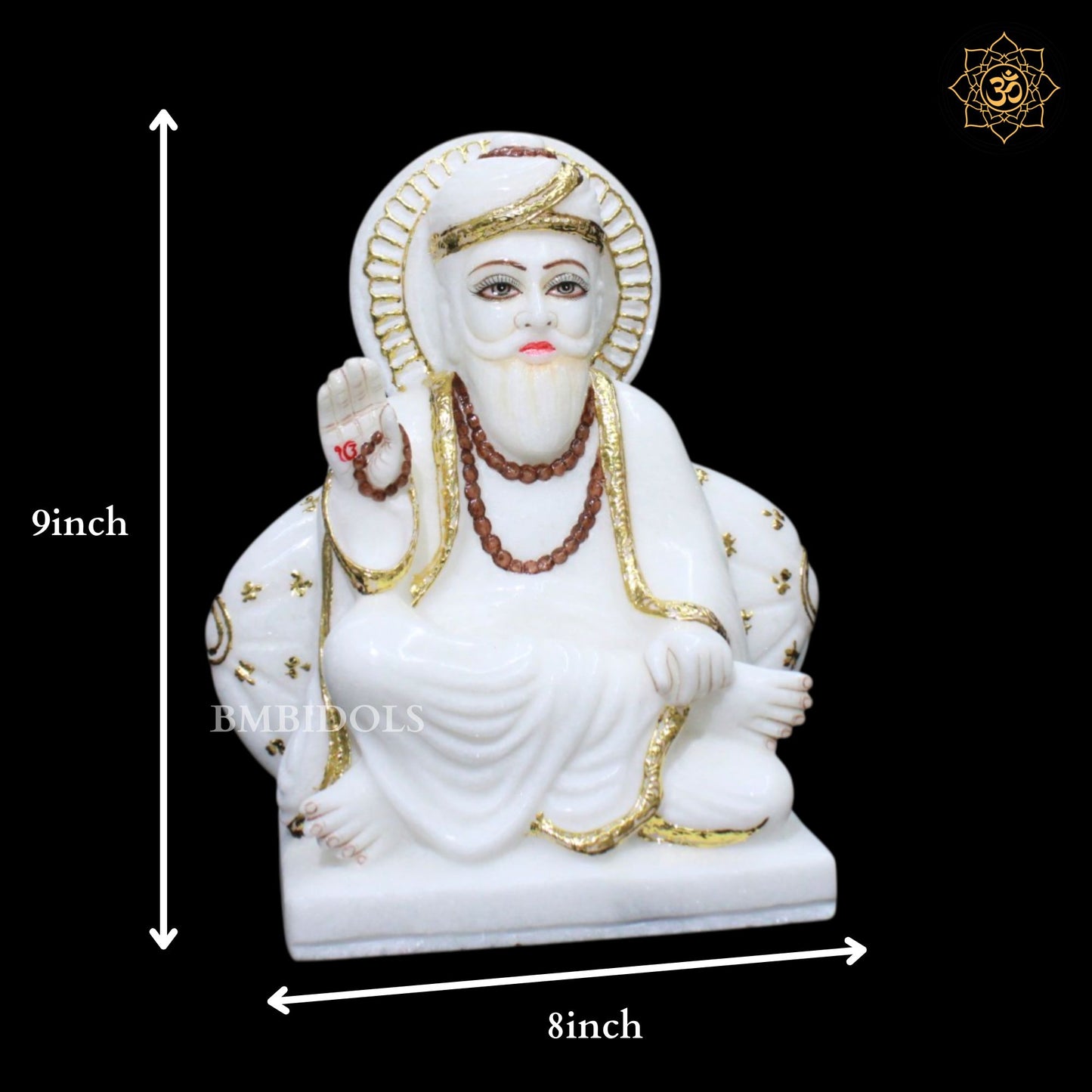 Guru Nanak Dev Marble Murti in 9inches for Ghar Mandirs