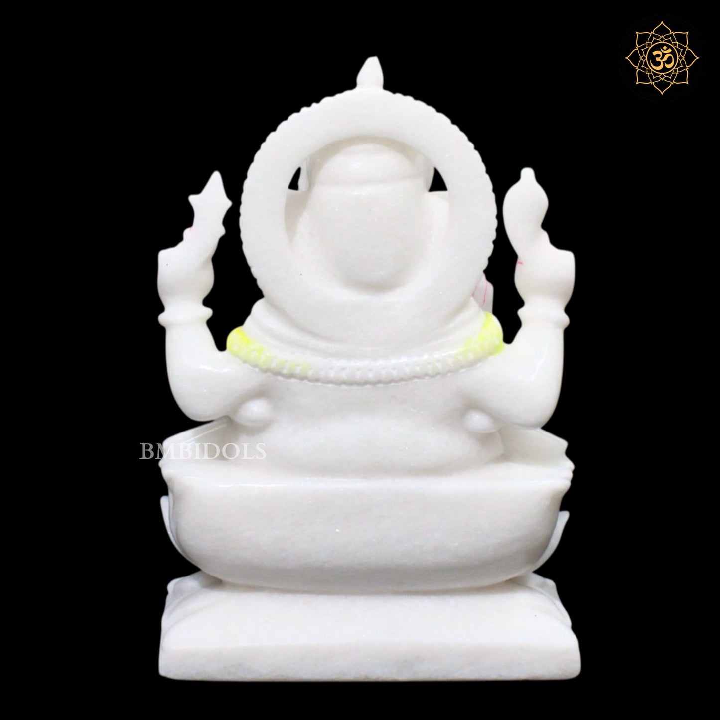 White Ganesh Lakshmi Marble Murti for Home Mandirs in 10inch