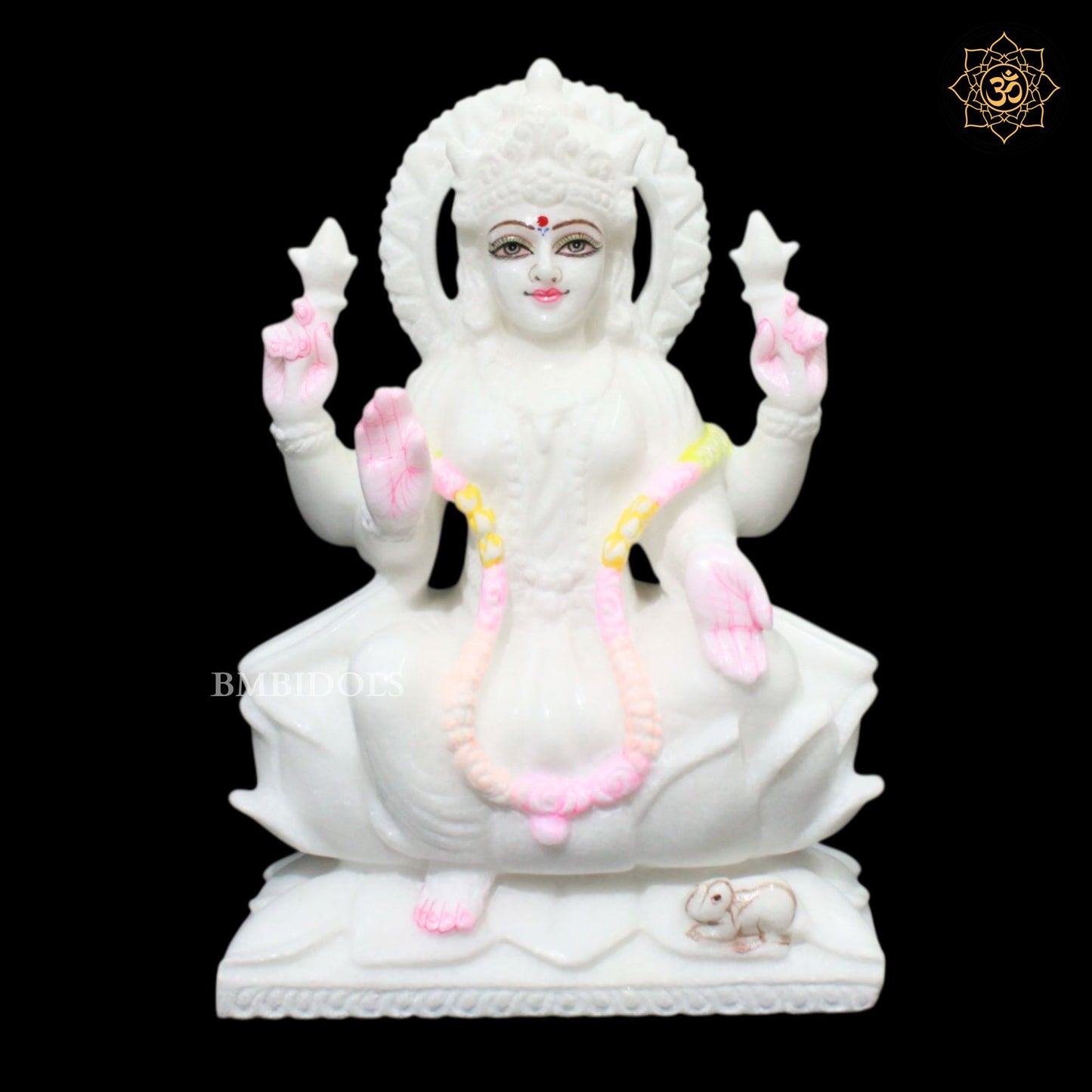 White Ganesh Lakshmi Marble Murti for Home Mandirs in 10inch