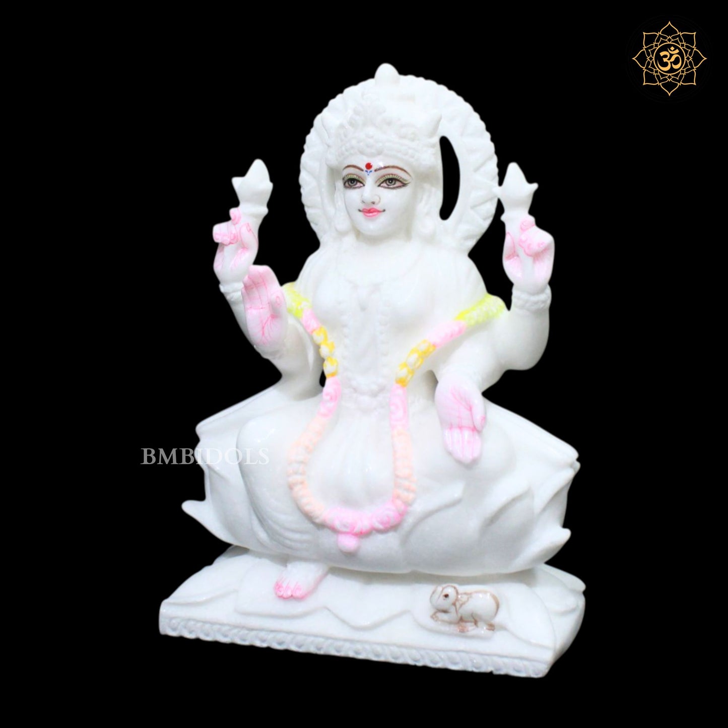 White Ganesh Lakshmi Marble Murti for Home Mandirs in 10inch